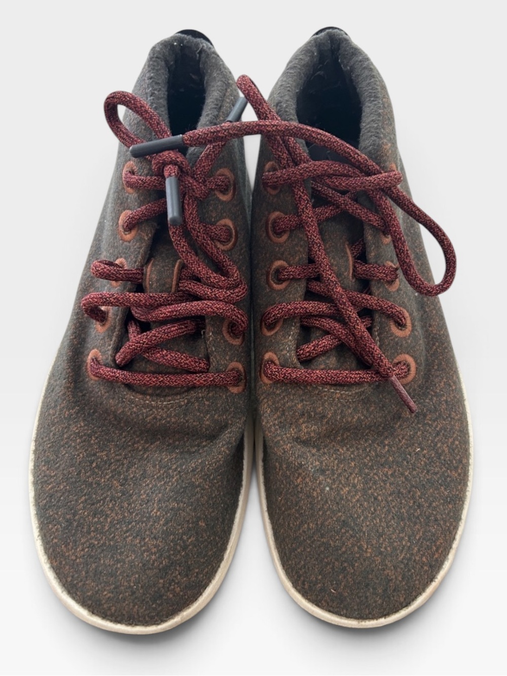 ALLBIRDS Casual Wool-Blend Lace-Up Shoes in Brown and Burgundy size 8